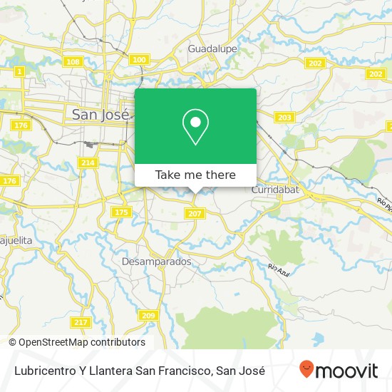 Lubricentro Y Llantera San Francisco map