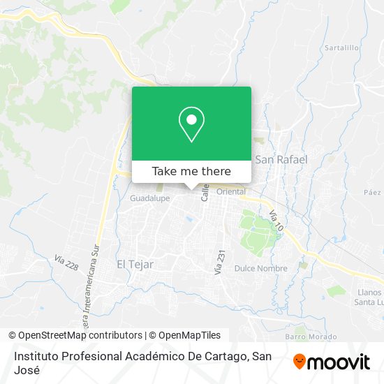 Instituto Profesional Académico De Cartago map