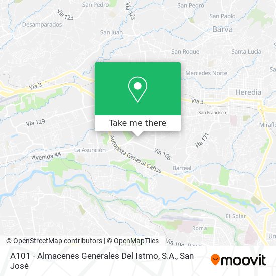 A101 - Almacenes Generales Del Istmo, S.A. map