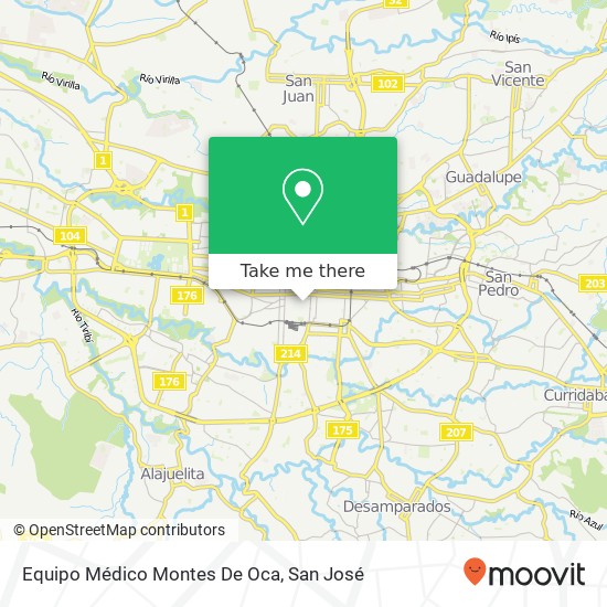 Equipo Médico Montes De Oca map