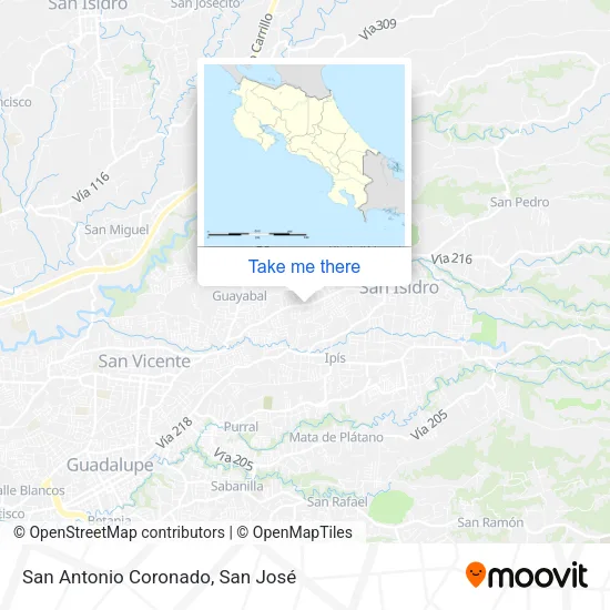 Mapa de San Antonio Coronado