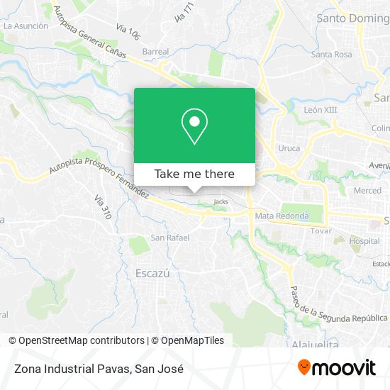 Zona Industrial Pavas map