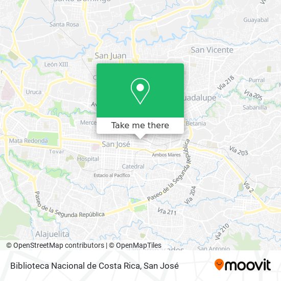 Biblioteca Nacional de Costa Rica map