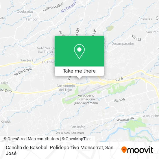 Mapa de Cancha de Baseball Polideportivo Monserrat
