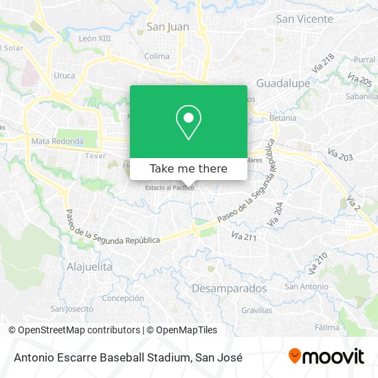 Mapa de Antonio Escarre Baseball Stadium