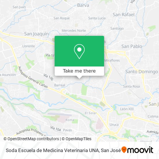 Soda Escuela de Medicina Veterinaria UNA map