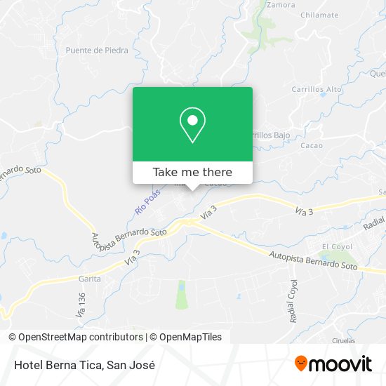 Hotel Berna Tica map
