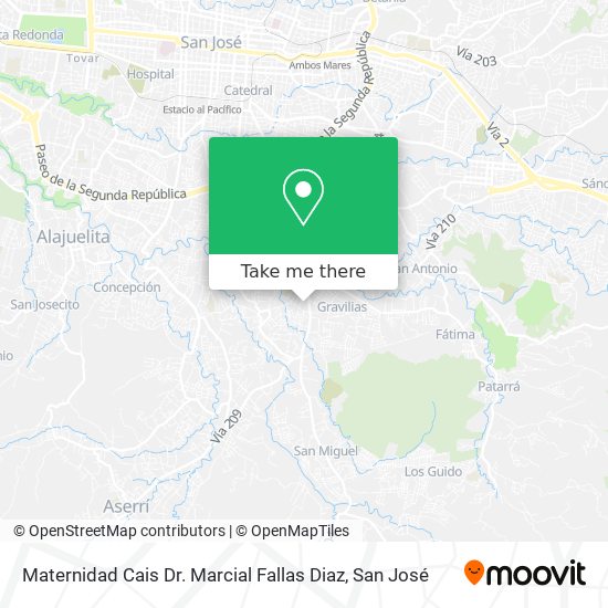 Mapa de Maternidad Cais Dr. Marcial Fallas Diaz