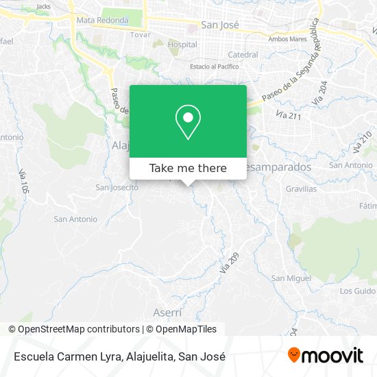 Escuela Carmen Lyra, Alajuelita map