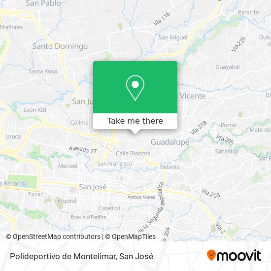 Mapa de Polideportivo de Montelimar