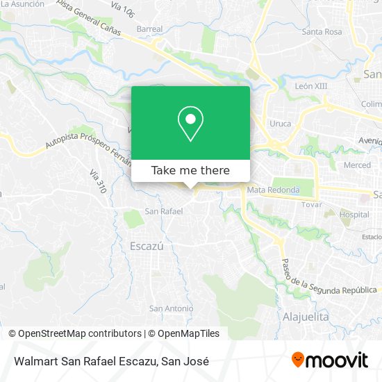 Walmart San Rafael Escazu map