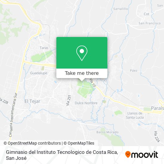 Gimnasio del Instituto Tecnologico de Costa Rica map