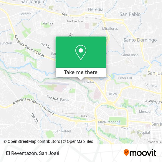 Mapa de El Reventazón