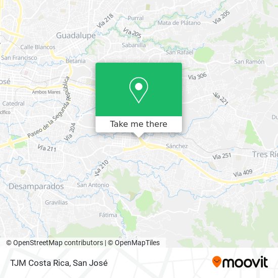 TJM Costa Rica map