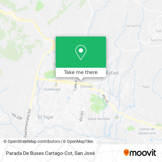 Parada De Buses Cartago-Cot map