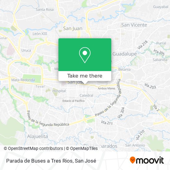 Parada de Buses a Tres Rios map