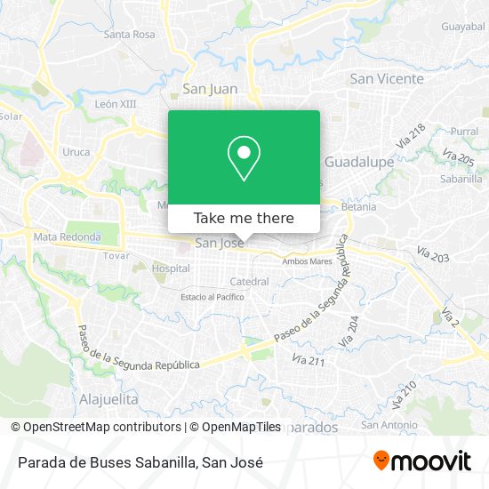 Mapa de Parada de Buses Sabanilla
