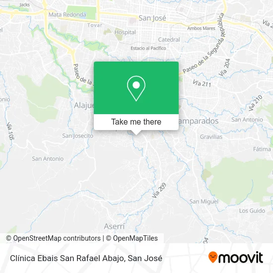 Clínica Ebais San Rafael Abajo map