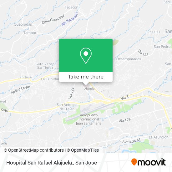 Hospital San Rafael Alajuela. map