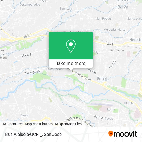 Bus Alajuela-UCR 🚌 map