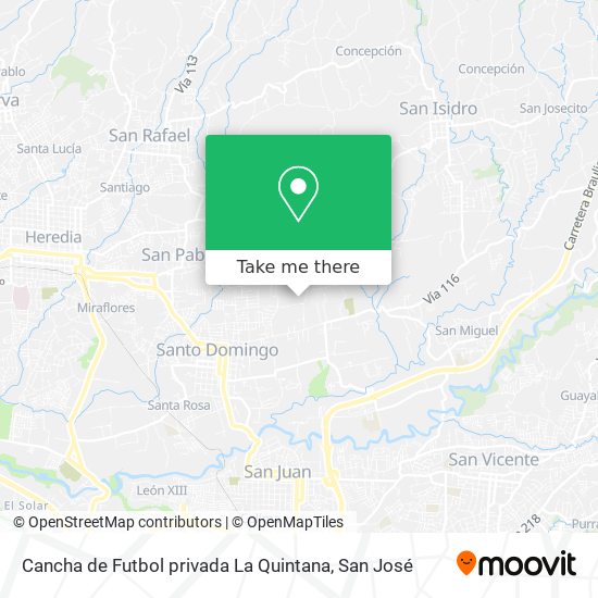 Cancha de Futbol privada La Quintana map