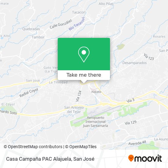 Casa Campaña PAC Alajuela map