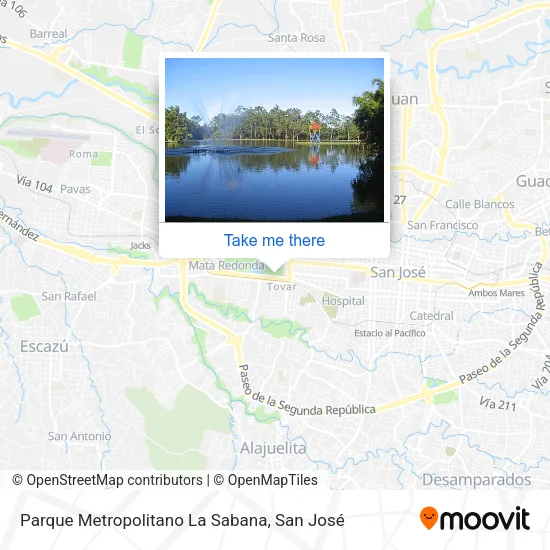 Mapa de Parque Metropolitano La Sabana
