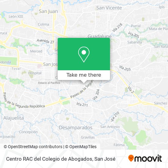 Mapa de Centro RAC del Colegio de Abogados