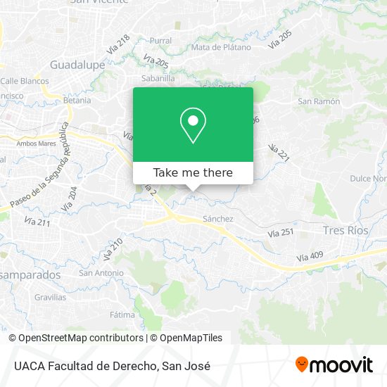 UACA Facultad de Derecho map