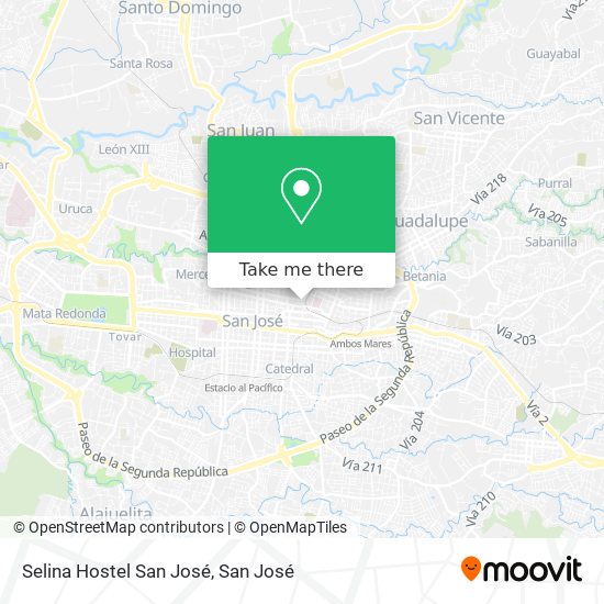 Mapa de Selina Hostel San José