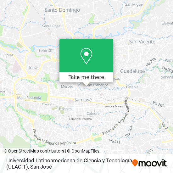 Universidad Latinoamericana de Ciencia y Tecnología (ULACIT) map