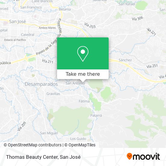 Thomas Beauty Center map