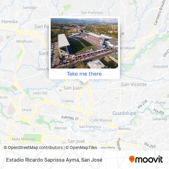 Estadio Ricardo Saprissa Aymá map