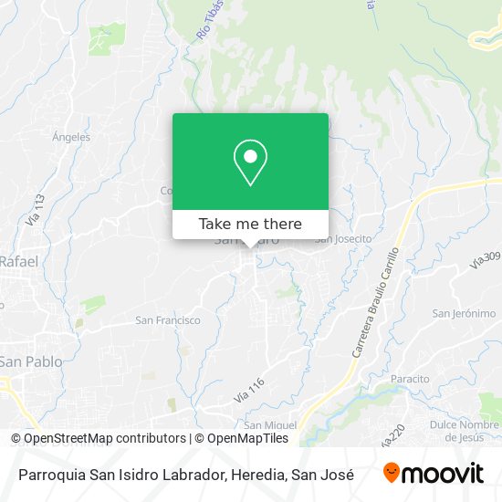 Parroquia San Isidro Labrador, Heredia map