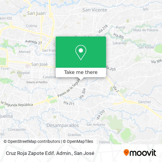 Cruz Roja Zapote Edif. Admin. map