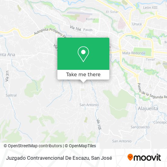 Juzgado Contravencional De Escazu map