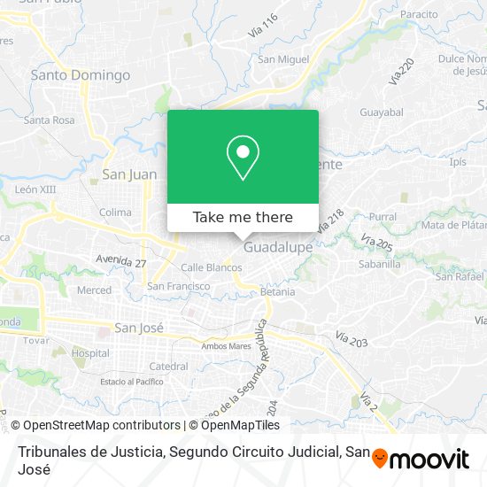 Tribunales de Justicia, Segundo Circuito Judicial map