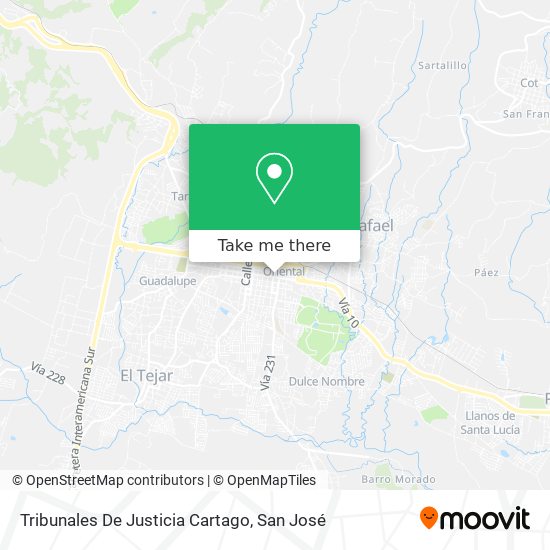 Mapa de Tribunales De Justicia Cartago