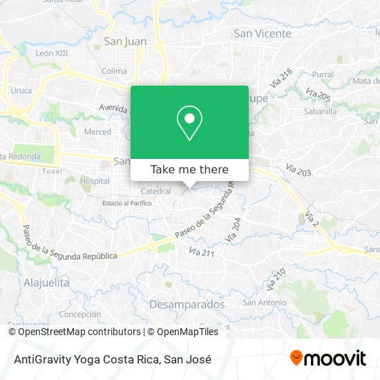 AntiGravity Yoga Costa Rica map