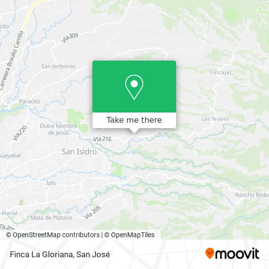 Finca La Gloriana map