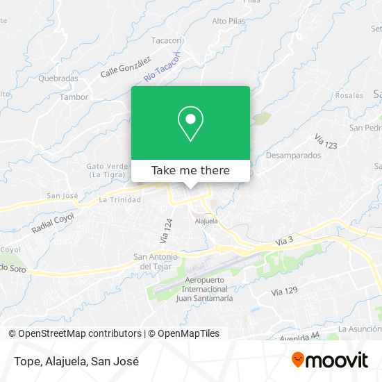 Tope, Alajuela map