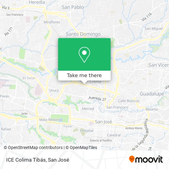 ICE Colima Tibás map