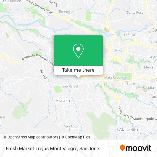 Fresh Market Trejos Montealegre map