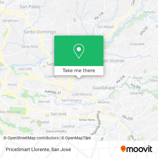 PriceSmart Llorente map