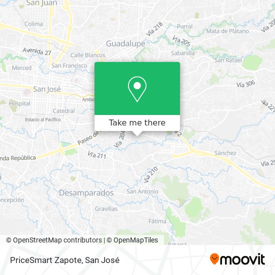 PriceSmart Zapote map