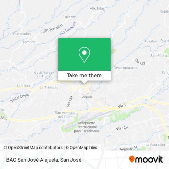 BAC San José  Alajuela map