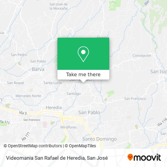 Videomania San Rafael de Heredia map