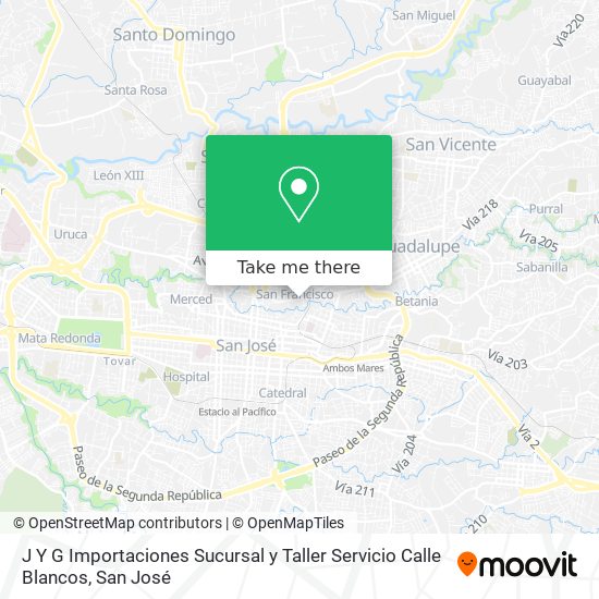 J Y G Importaciones Sucursal y Taller Servicio Calle Blancos map