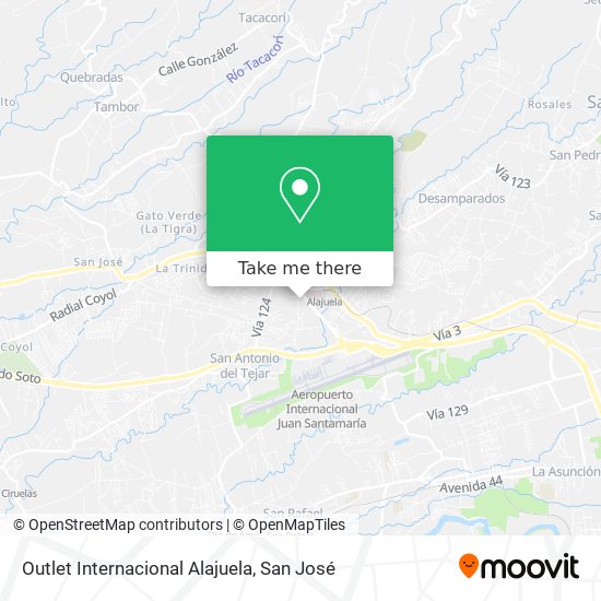 Outlet Internacional Alajuela map