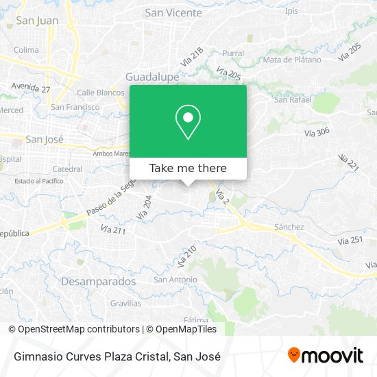 Gimnasio Curves Plaza Cristal map